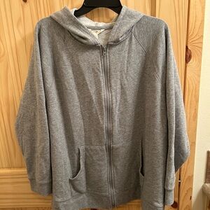 Terra & Sky Heather Gray Zip-Up Jacket
